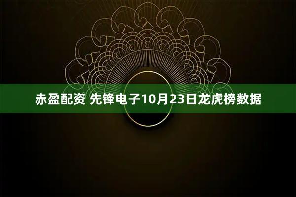 赤盈配资 先锋电子10月23日龙虎榜数据