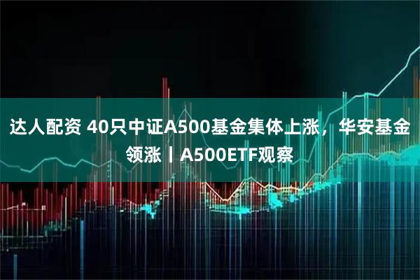 达人配资 40只中证A500基金集体上涨,华安基金领涨丨A500ETF观察
