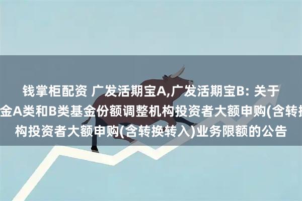 钱掌柜配资 广发活期宝A,广发活期宝B: 关于广发活期宝货币市场基金A类和B类基金份额调整机构投资者大额申购(含转换转入)业务限额的公告