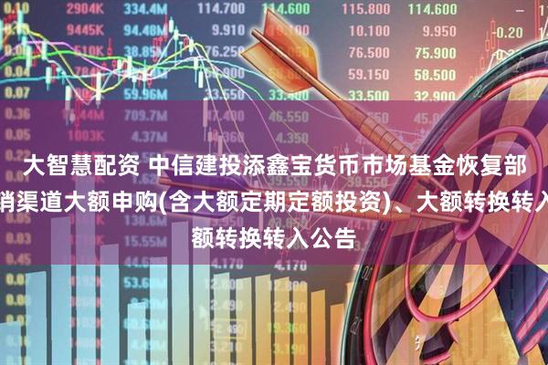 大智慧配资 中信建投添鑫宝货币市场基金恢复部分代销渠道大额申购(含大额定期定额投资)、大额转换转入公告