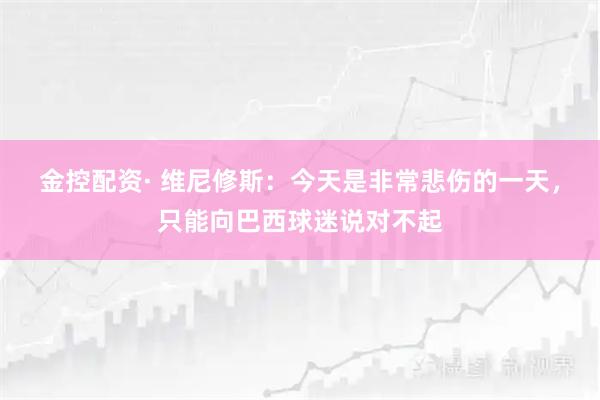 金控配资· 维尼修斯:今天是非常悲伤的一天,只能向巴西球迷说对不起